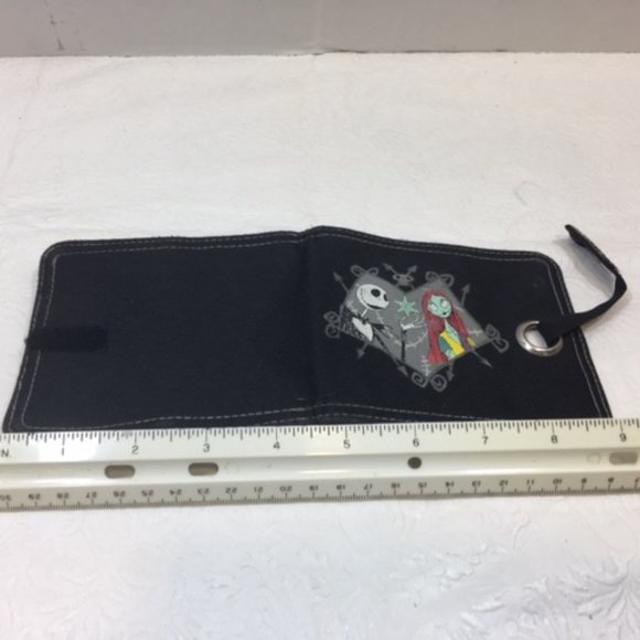 Tim Burton's The Nightmare Before Christmas Black Canvas Wallet Jack & Sally - Picture 14 of 16